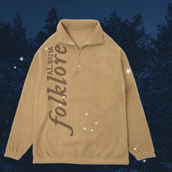 taylor swift folklore album 1/4 zip sweater official merchandise never worn - Picture 1 of 3